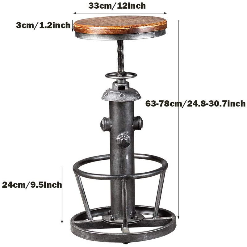 Williston Aged Steampunk Deco Industrial Round Bottom Adjustable